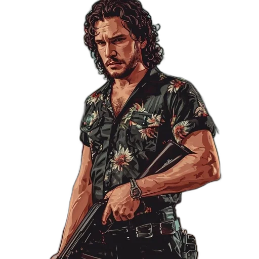 weapon, jacket, comic book art, concept art transparent PNG cut-out