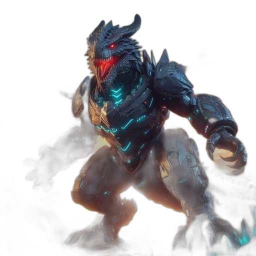 dragon, creature, mask, robot transparent PNG cut-out