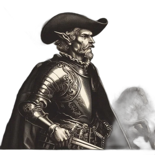 staff, sword, hat, face transparent PNG cut-out