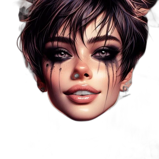 face, mask, photorealistic, comic book art transparent PNG cut-out