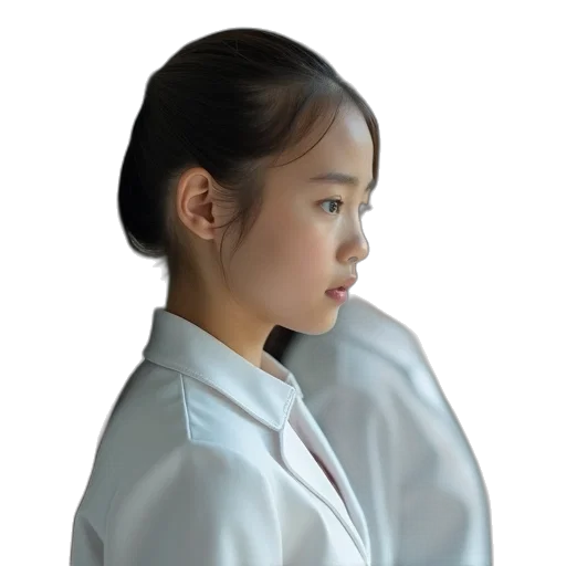 staff, jacket, face, dress transparent PNG cut-out