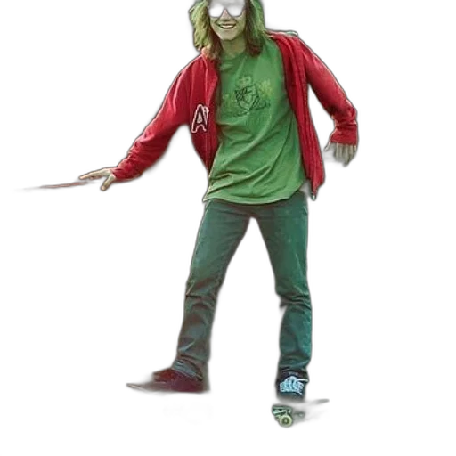 jacket, staff, creature, robot transparent PNG cut-out