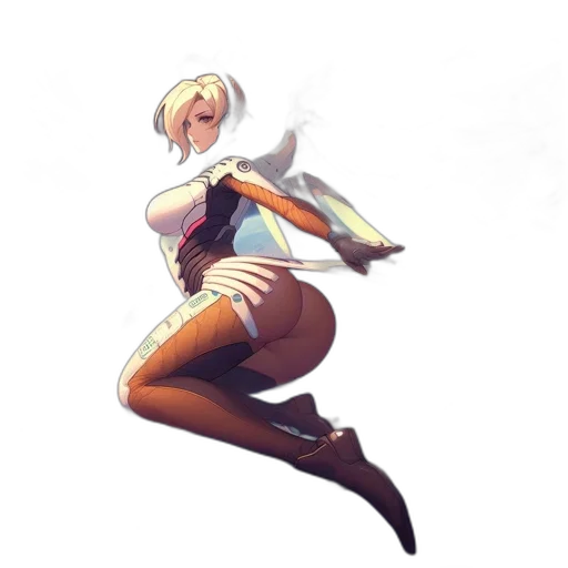 dress, robot, staff, weapon transparent PNG cut-out