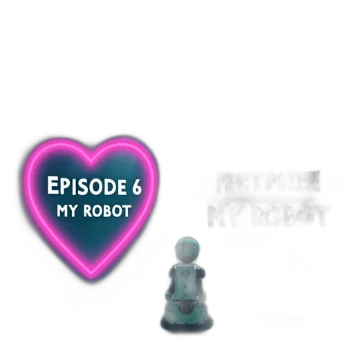 robot, 3d render, concept art, vaporwave transparent PNG cut-out