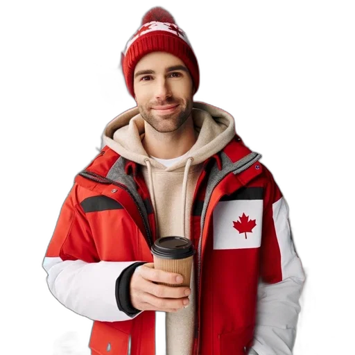 jacket, staff, hat, photorealistic transparent PNG cut-out