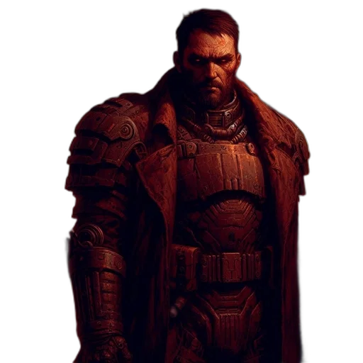 jacket, staff, face, weapon transparent PNG cut-out