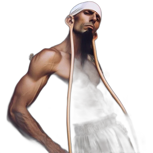 sword, creature, staff, dress transparent PNG cut-out