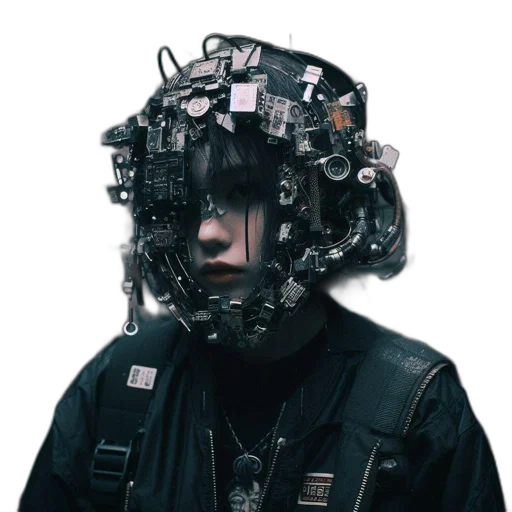 mask, jacket, face, robot transparent PNG cut-out