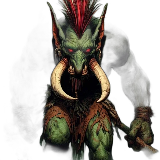 dragon, mask, creature, staff transparent PNG cut-out
