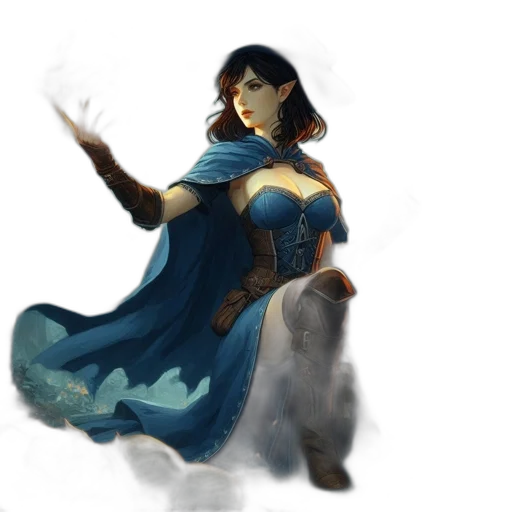 dress, fantasy art, concept art, comic book art transparent PNG cut-out