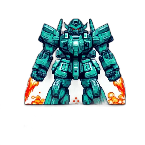 robot, weapon, dragon, pixel art transparent PNG cut-out