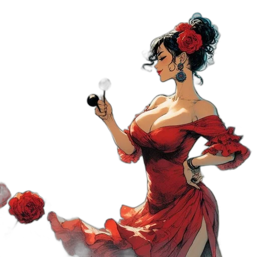 dress, concept art, comic book art, fantasy art transparent PNG cut-out
