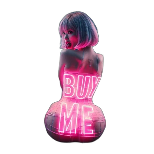 bottle, concept art, 3d render, vaporwave transparent PNG cut-out