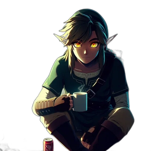 bottle, jacket, staff, weapon transparent PNG cut-out