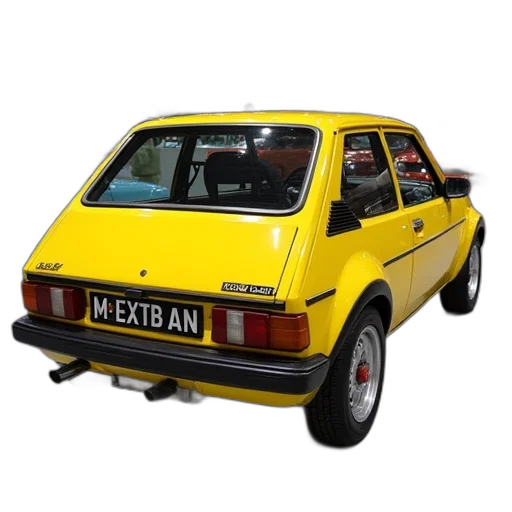 car, photorealistic, yellow, opel transparent PNG cut-out