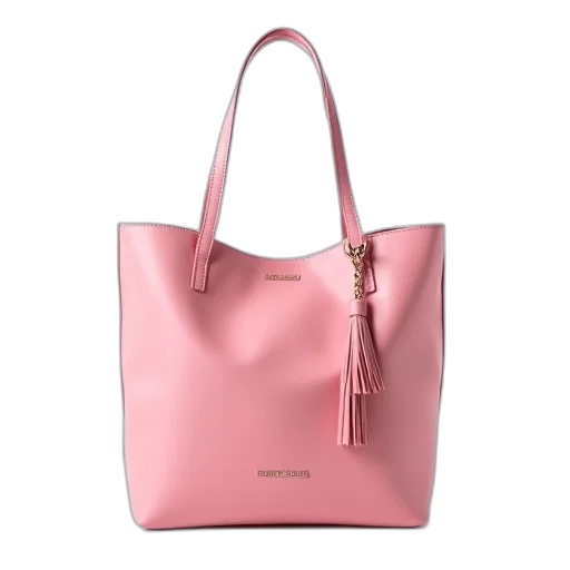 pastel, pink, tote, bag transparent PNG cut-out