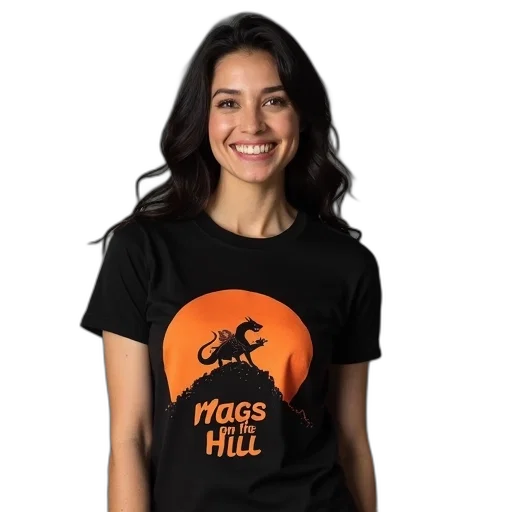 woman, wearing, black, t-shirt transparent PNG cut-out