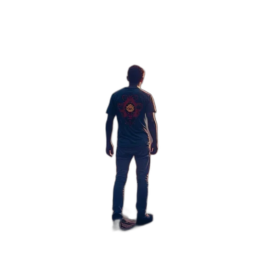 jacket, staff, robot, creature transparent PNG cut-out