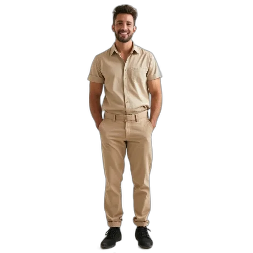 jacket, staff, earth tones, man transparent PNG cut-out