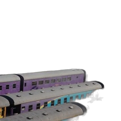 3d render, pastel, train, yard transparent PNG cut-out