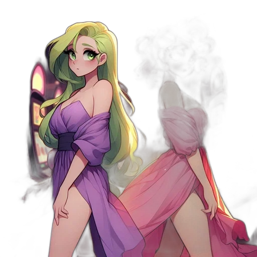 dress, staff, fantasy art, concept art transparent PNG cut-out