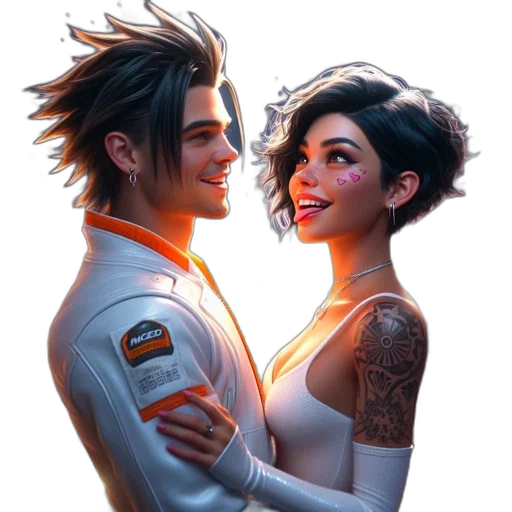 jacket, hair, concept art, comic book art transparent PNG cut-out