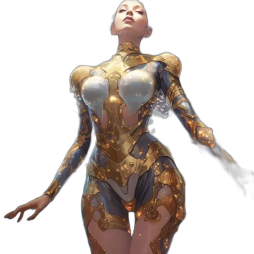 dress, robot, jewelry, concept art transparent PNG cut-out