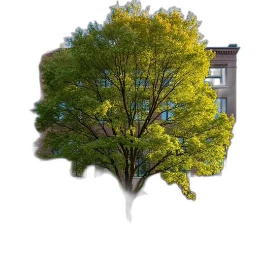 tree, crown, hair, face transparent PNG cut-out