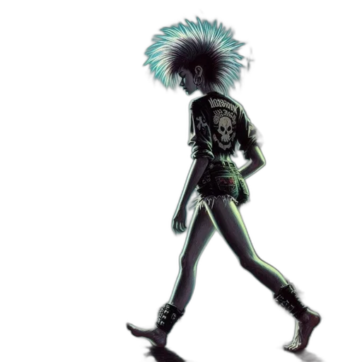 jacket, hair, creature, robot transparent PNG cut-out