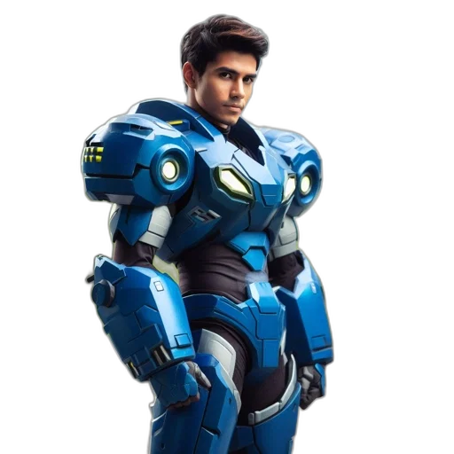 robot, concept art, 3d render, comic book art transparent PNG cut-out