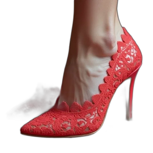 shoes, 3d render, photorealistic, red transparent PNG cut-out