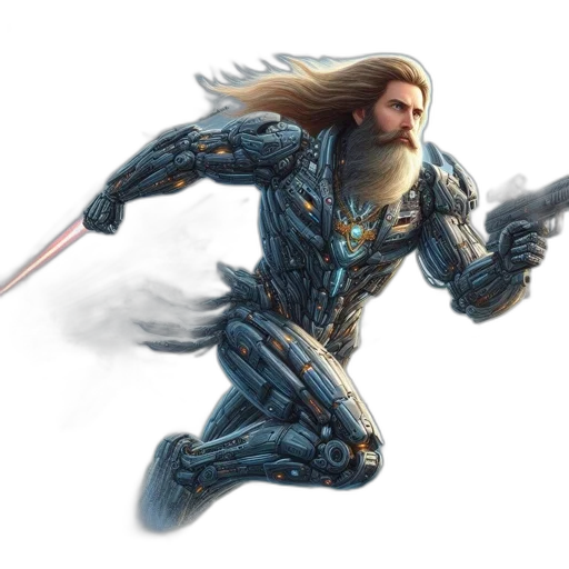 sword, weapon, robot, fantasy art transparent PNG cut-out