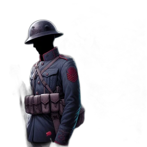 jacket, hat, staff, weapon transparent PNG cut-out