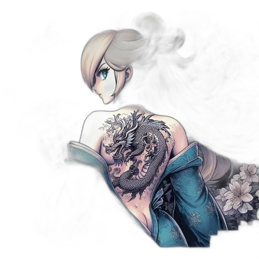 mask, flower, jacket, hair transparent PNG cut-out