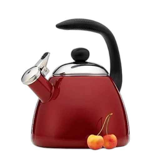 3d render, photorealistic, red, teapot transparent PNG cut-out
