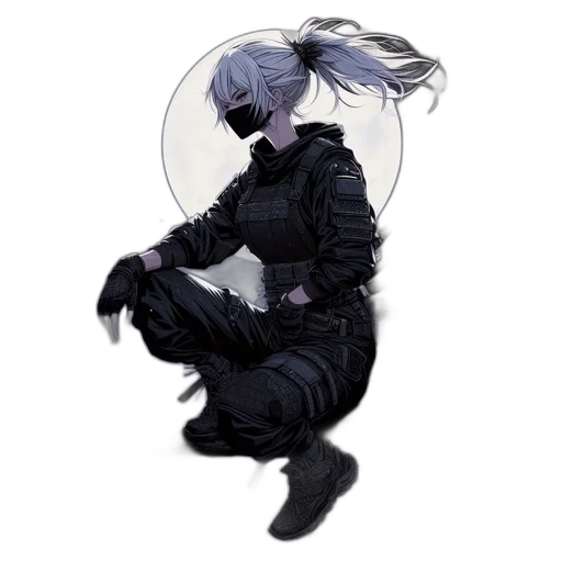 mask, jacket, robot, weapon transparent PNG cut-out