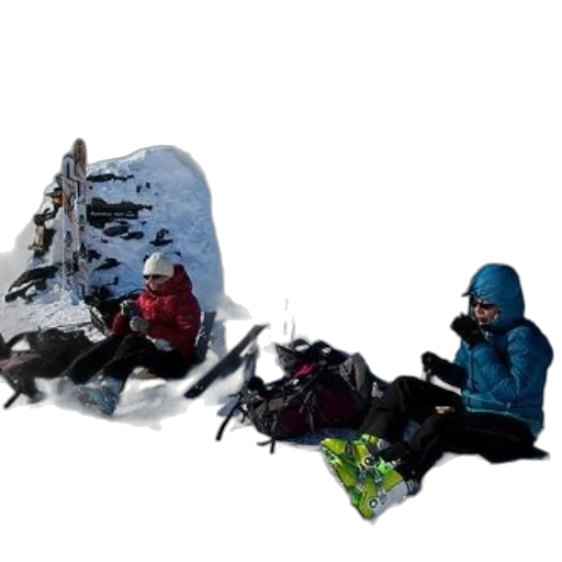 concept art, snow, two, skiers transparent PNG cut-out