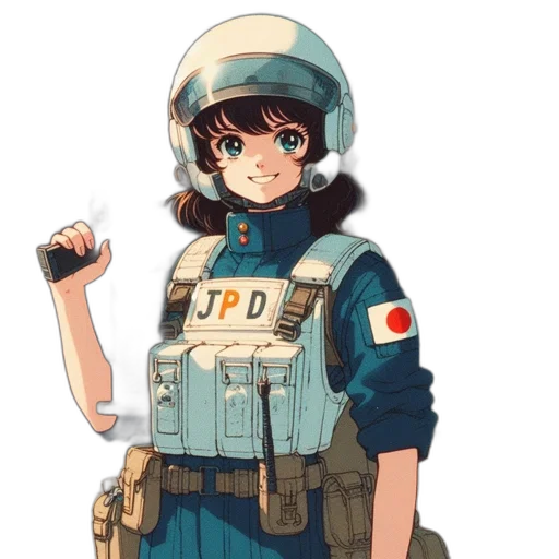 weapon, staff, jacket, robot transparent PNG cut-out