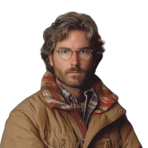jacket, face, hair, staff transparent PNG cut-out