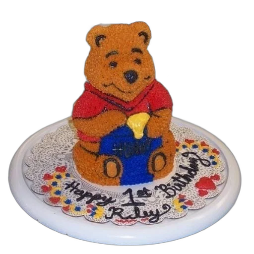 winnie, pooh, cake, happy transparent PNG cut-out