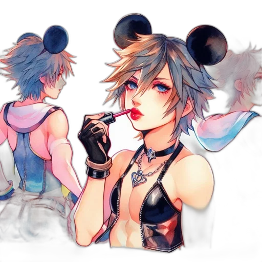 mask, watercolor, concept art, cyberpunk transparent PNG cut-out
