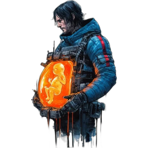 jacket, concept art, cyberpunk, pixel art transparent PNG cut-out