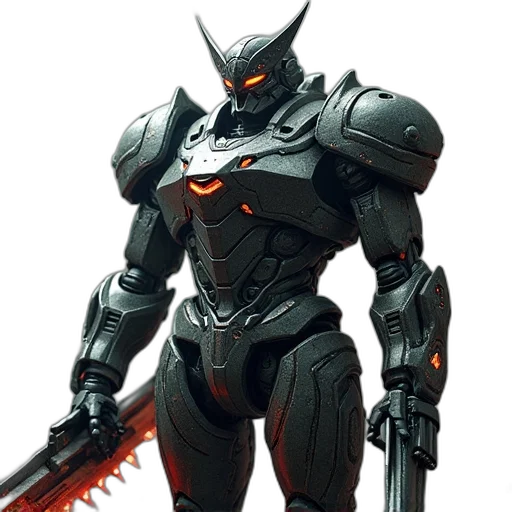robot, weapon, concept art, 3d render transparent PNG cut-out
