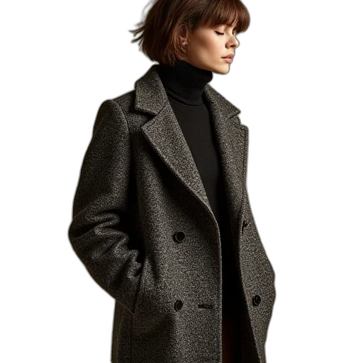 jacket, photorealistic, dark, earth tones transparent PNG cut-out