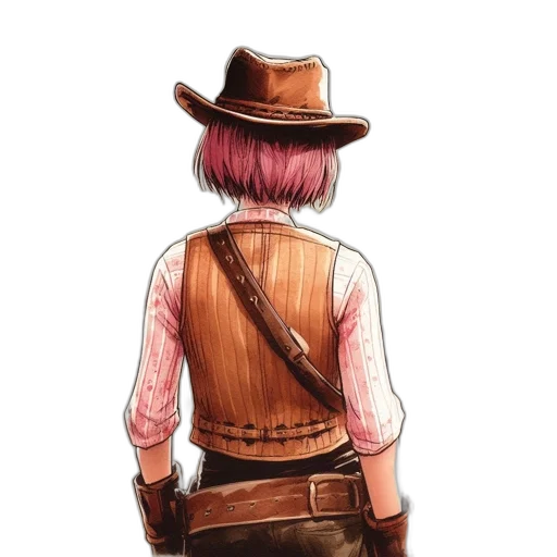 jacket, hat, staff, weapon transparent PNG cut-out