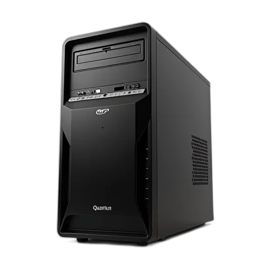 3d render, black, computer, tower transparent PNG cut-out