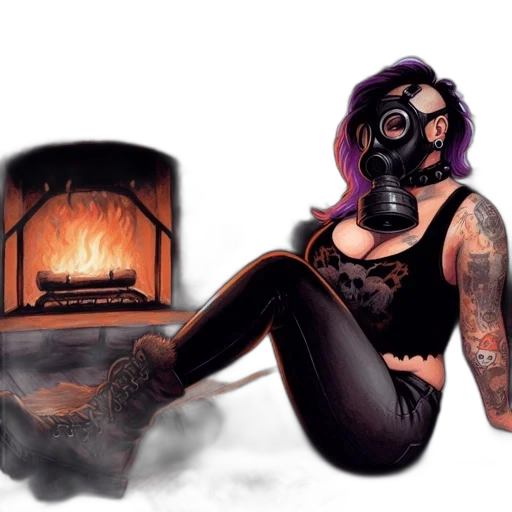 mask, concept art, comic book art, cyberpunk transparent PNG cut-out