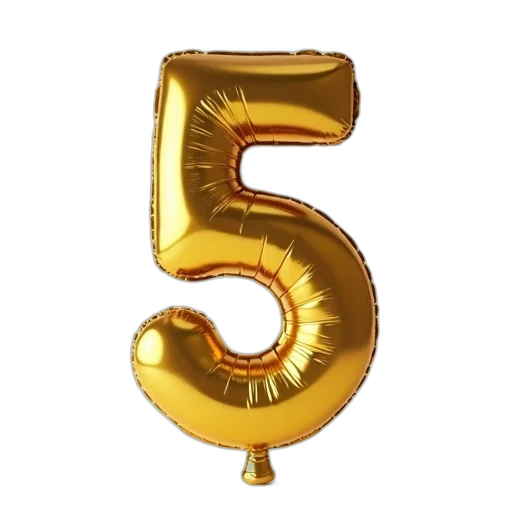 3d render, gold, balloon, shaped transparent PNG cut-out