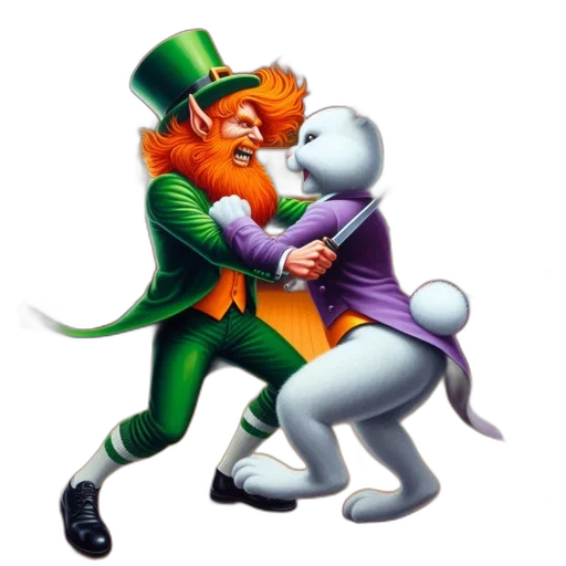 concept art, green, leprechaun, rabbit transparent PNG cut-out