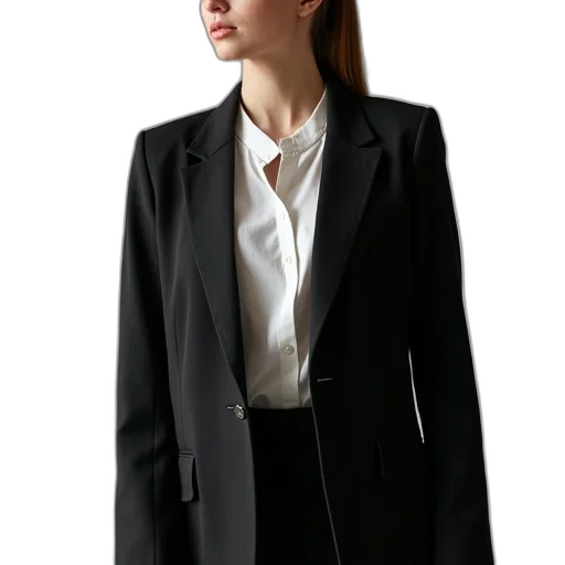 jacket, staff, dress, photorealistic transparent PNG cut-out